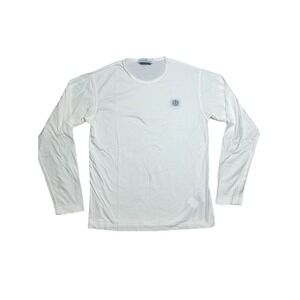 STONE ISLAND Patch Long Sleeve‎ T Shirt Size Small Logo Mens White